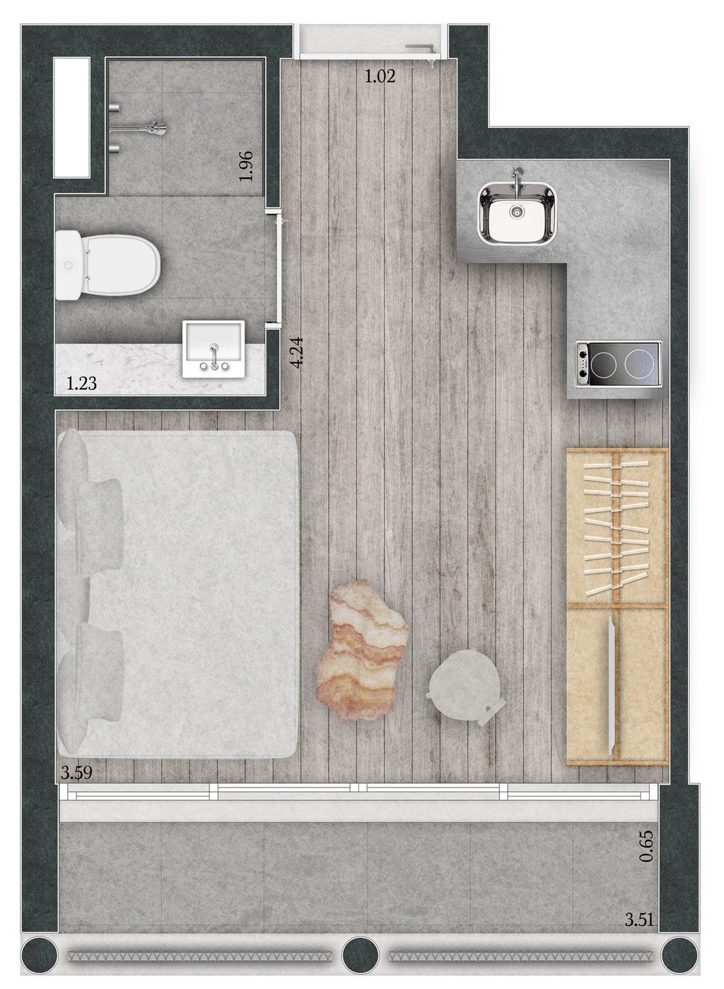 Apartamento, 1 quarto, 16 m² - Foto 21