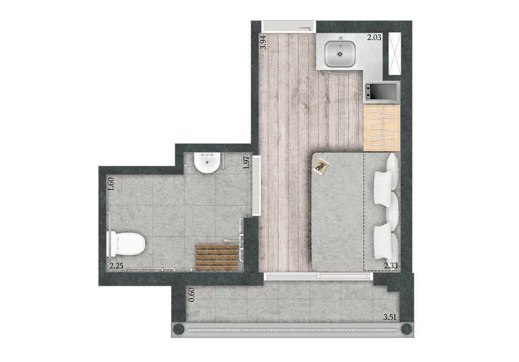 Apartamento, 1 quarto, 16 m² - Foto 23
