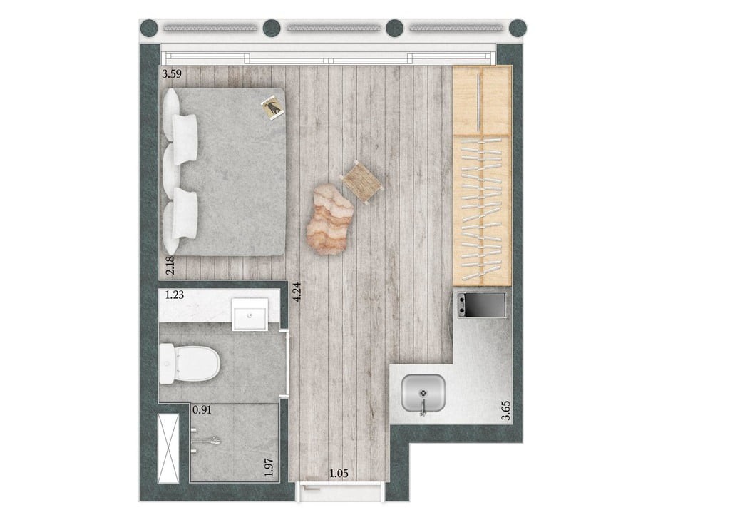 Apartamento, 1 quarto, 16 m² - Foto 20