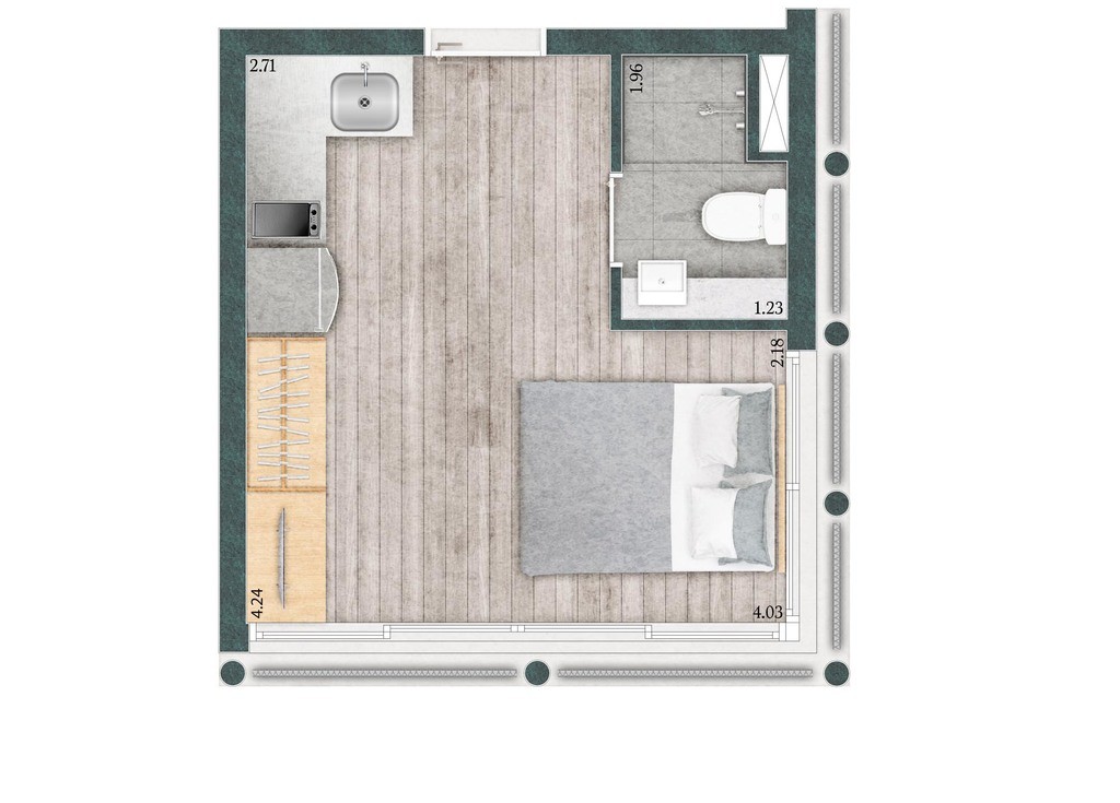 Apartamento, 1 quarto, 16 m² - Foto 24