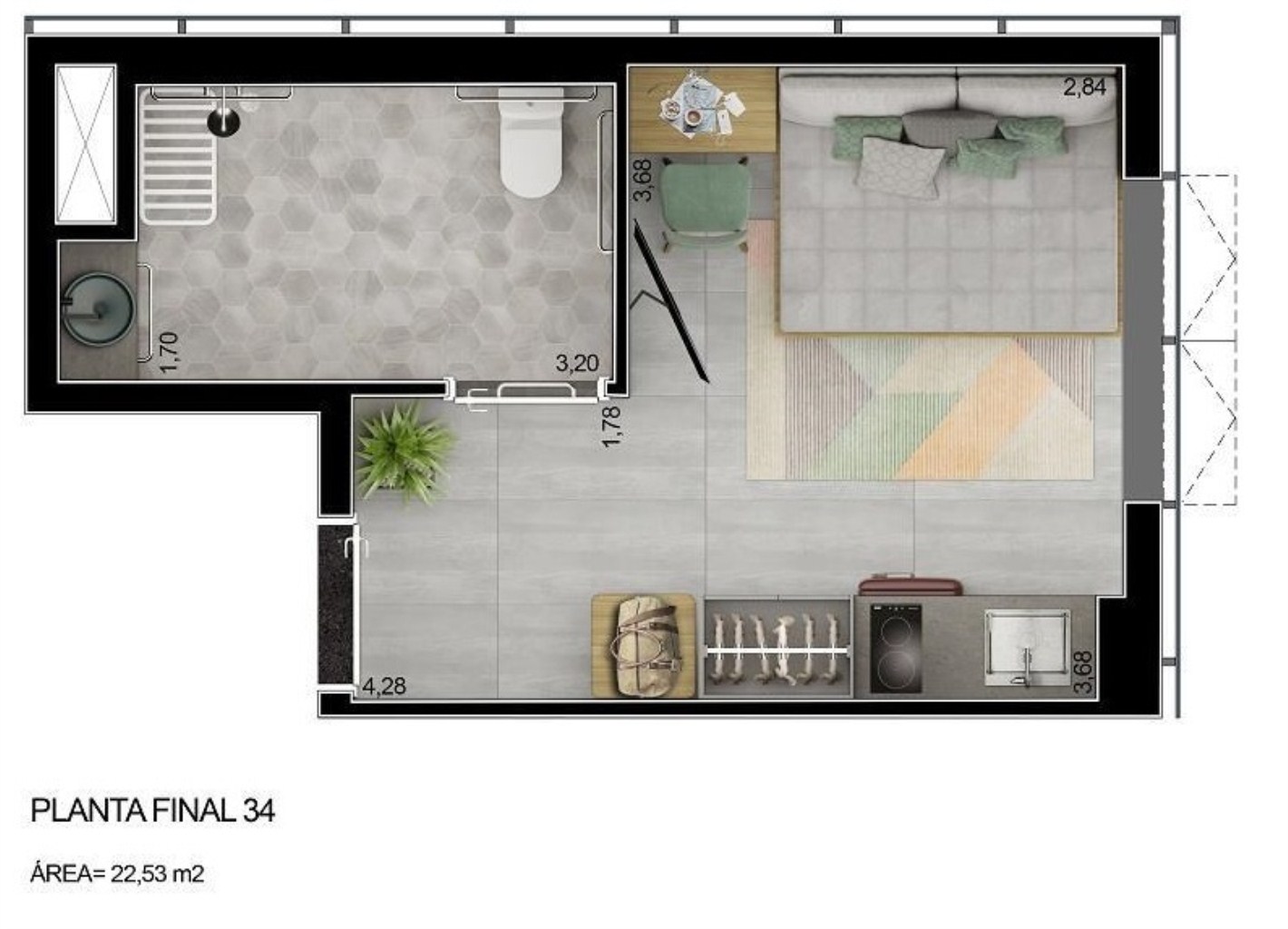 Apartamento, 1 quarto, 22 m² - Foto 18