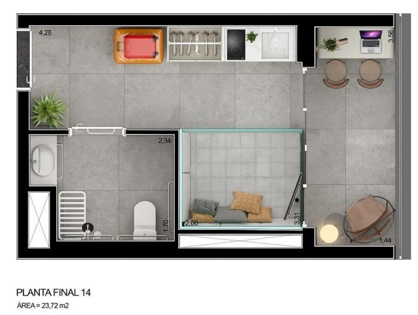 Apartamento, 1 quarto, 22 m² - Foto 11