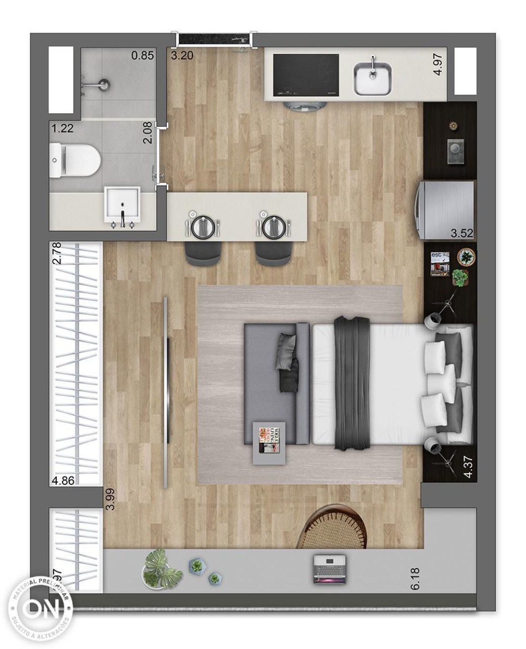 Apartamento, 1 quarto, 56 m² - Foto 19