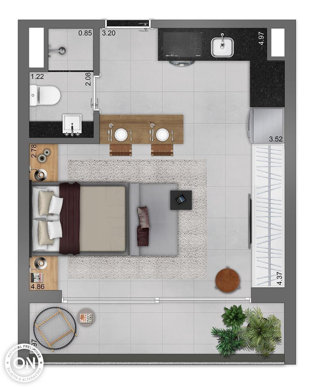 Apartamento, 1 quarto, 56 m² - Foto 18