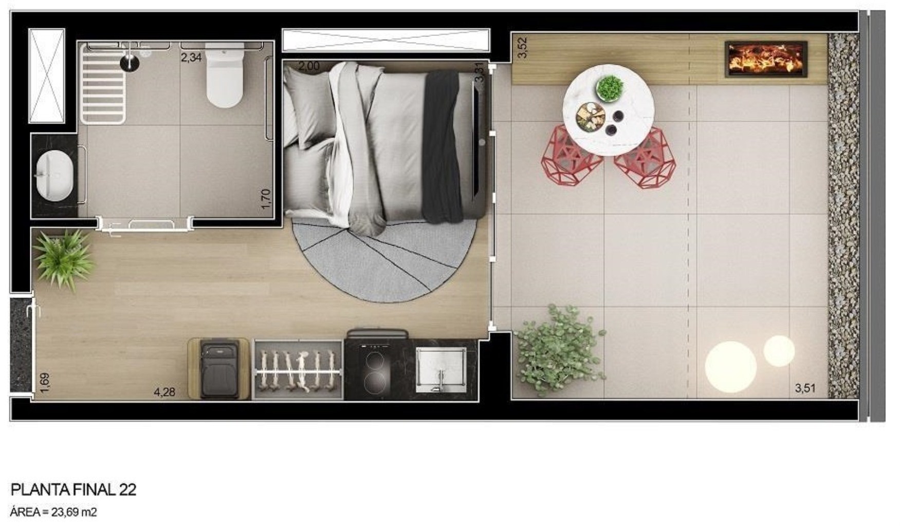 Apartamento, 1 quarto, 22 m² - Foto 17