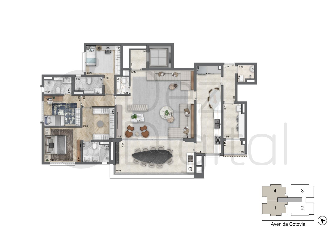 Apartamento à venda com 3 quartos, 213m² - Foto 22