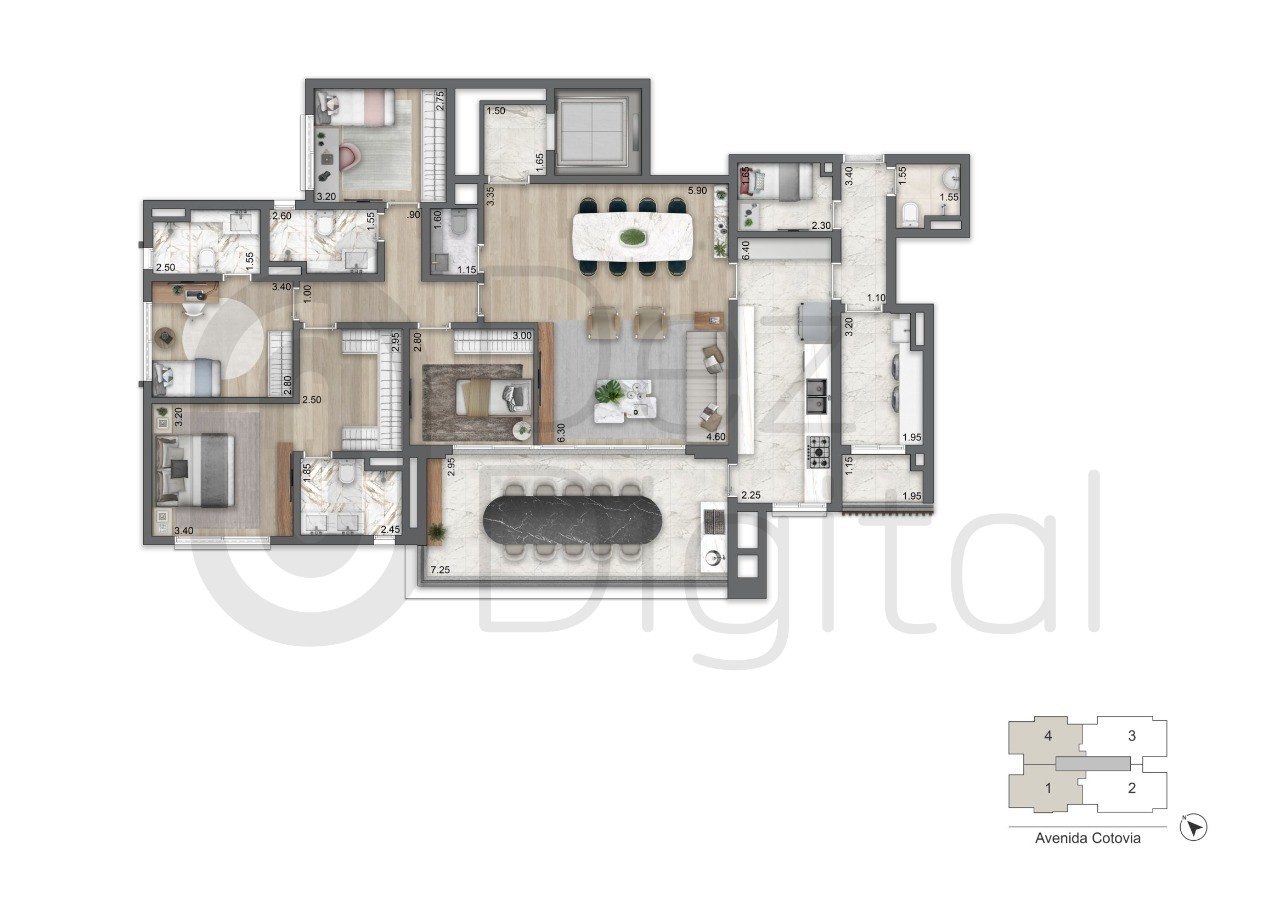 Apartamento à venda com 3 quartos, 213m² - Foto 23