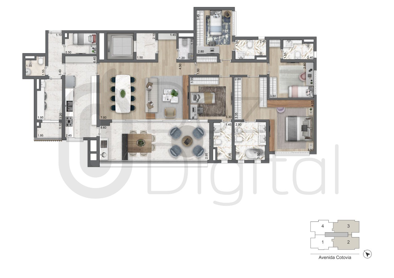 Apartamento à venda com 3 quartos, 213m² - Foto 25