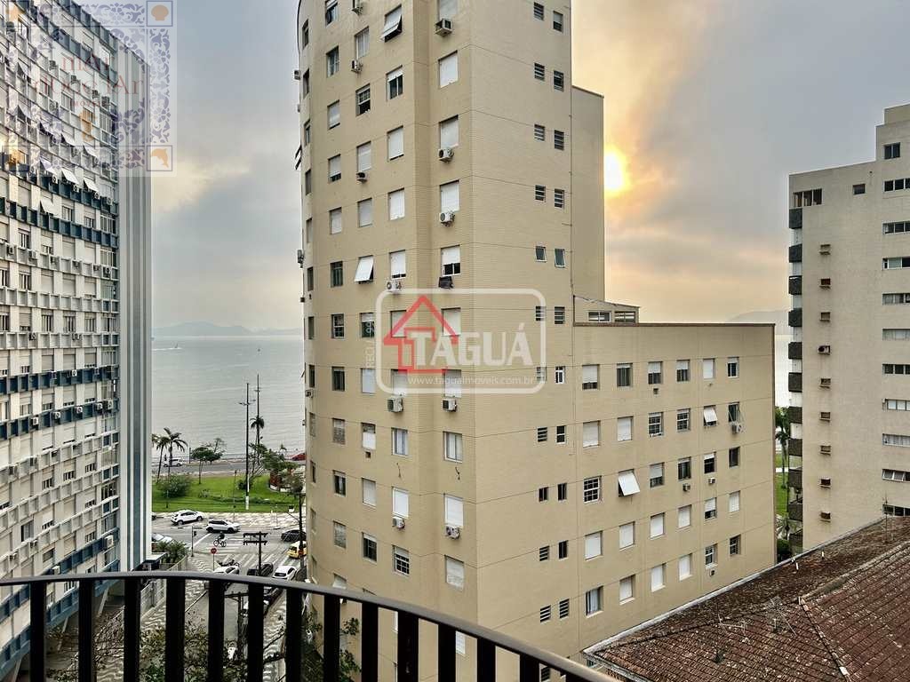 Venda Apartamento 1 Dormitório Santos SP - mAr dOce lAr com VARANDA e VISTA PARA O MAR na Ponta da Praia!