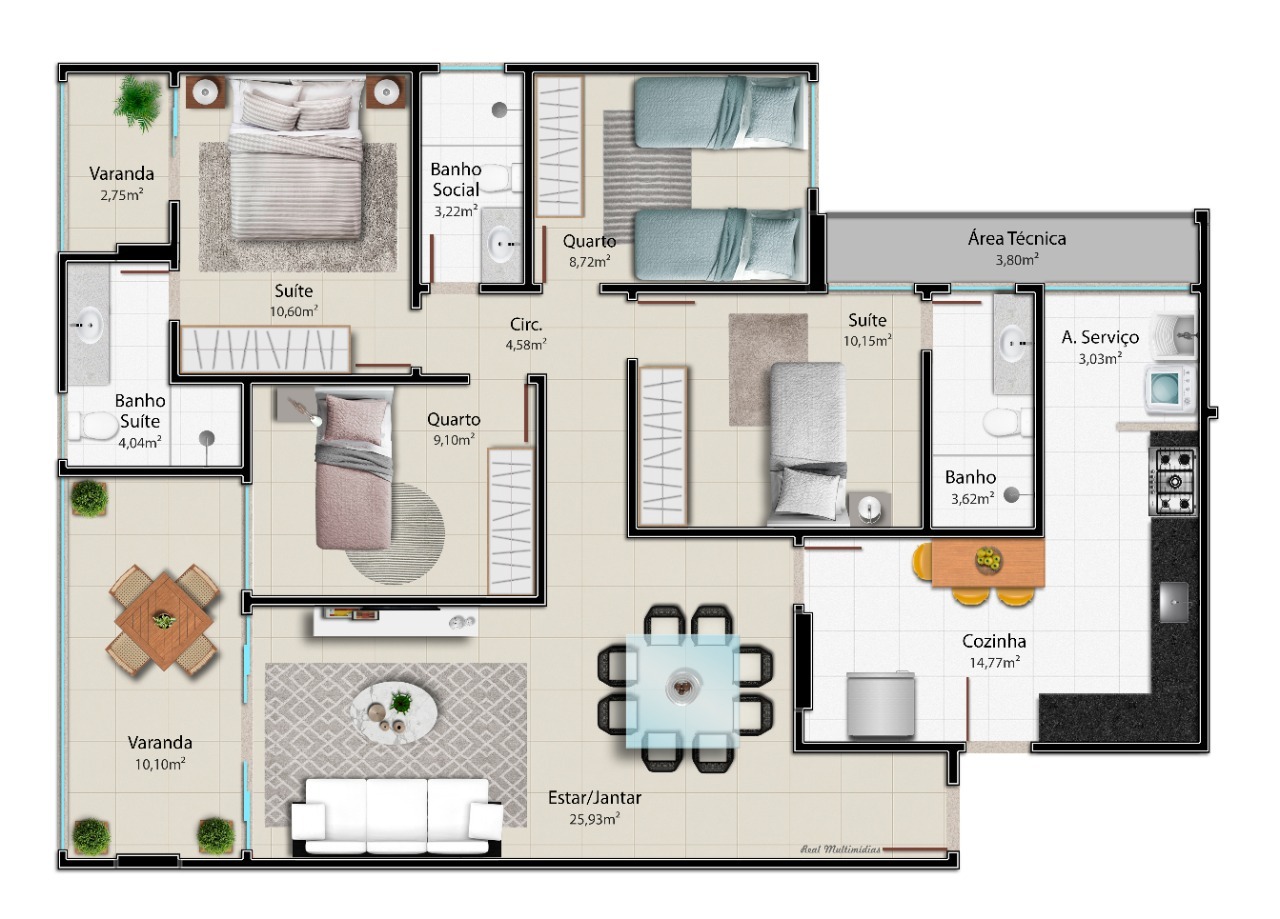 Apartamento à venda com 4 quartos, 124m² - Foto 5