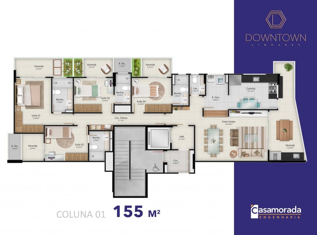 Apartamento à venda com 4 quartos, 155m² - Foto 4