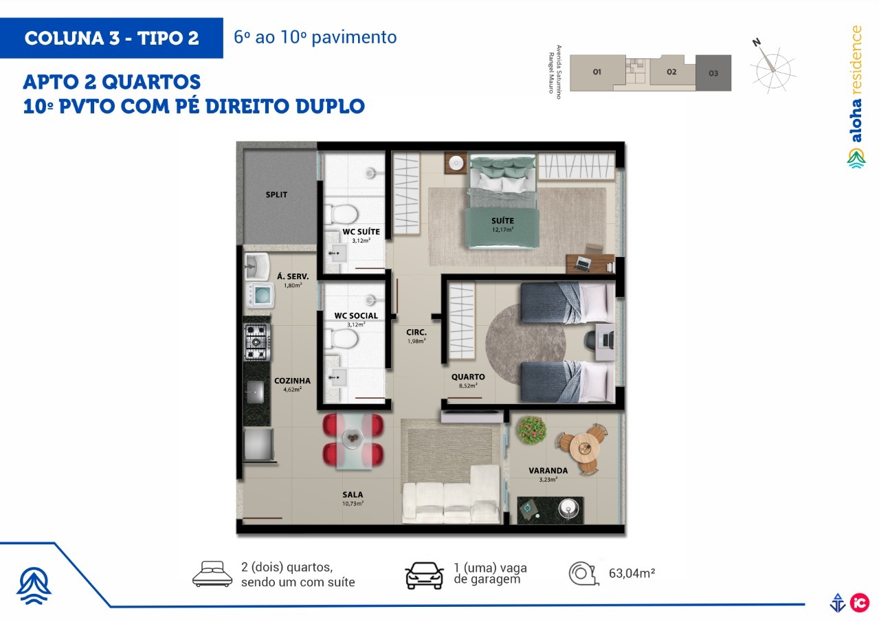 Apartamento à venda com 2 quartos, 64m² - Foto 8