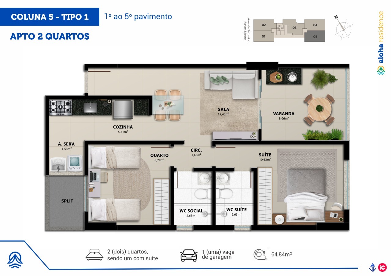 Apartamento à venda com 2 quartos, 64m² - Foto 11