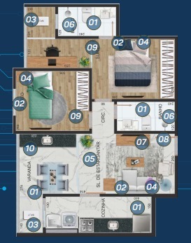 Apartamento à venda com 2 quartos, 66m² - Foto 2