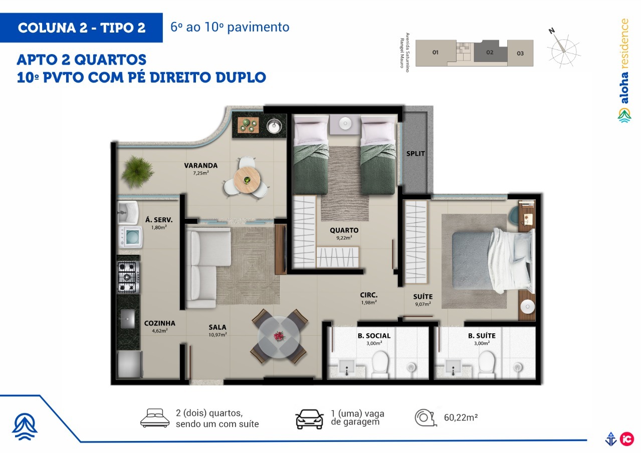 Apartamento à venda com 2 quartos, 64m² - Foto 9