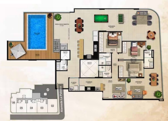 Apartamento à venda com 3 quartos, 99m² - Foto 2