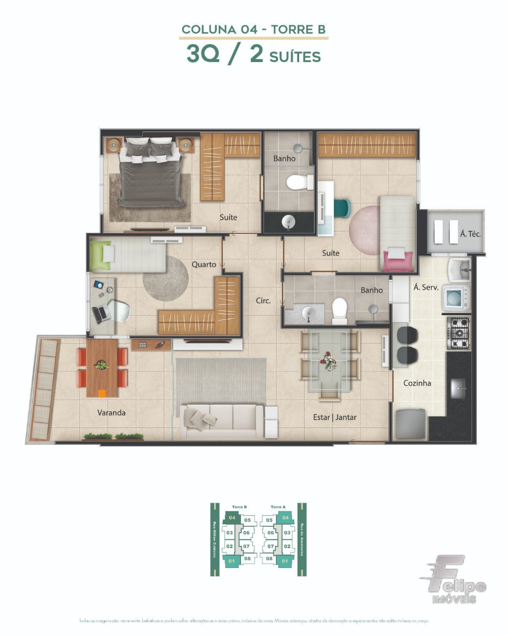 Apartamento à venda com 3 quartos, 76m² - Foto 3