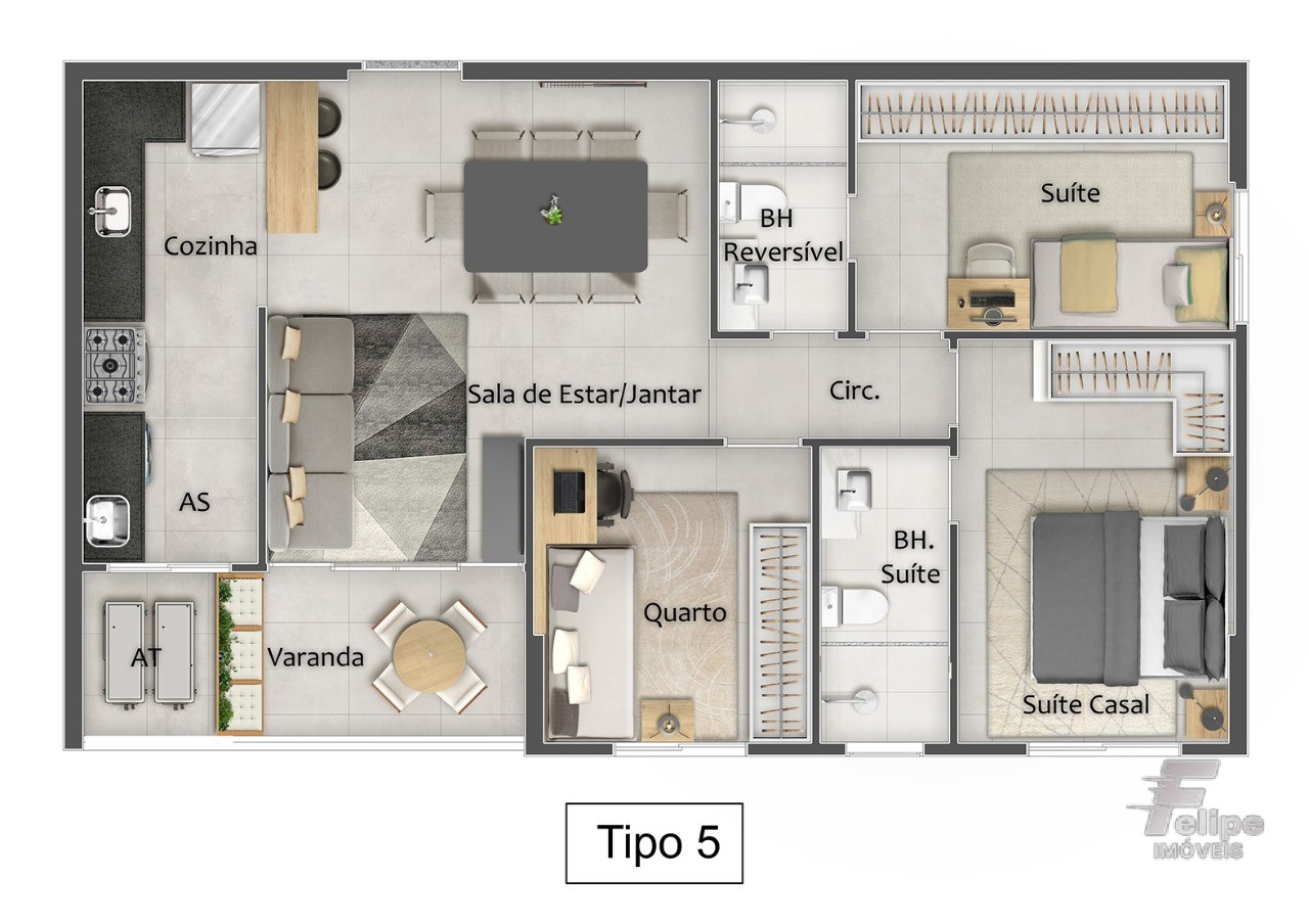 Apartamento à venda com 2 quartos, 65m² - Foto 7