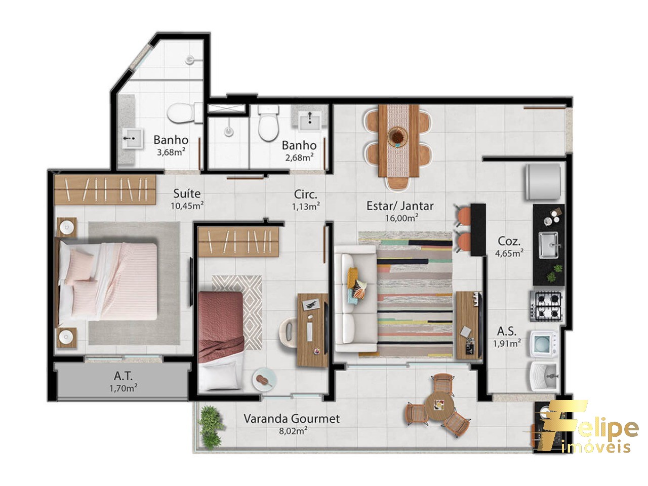 Apartamento à venda com 2 quartos, 65m² - Foto 8