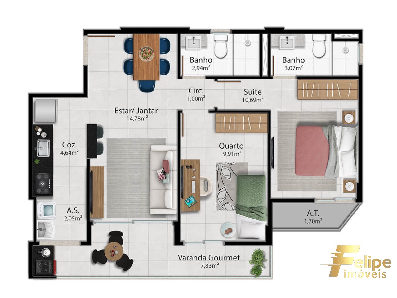 Apartamento à venda com 2 quartos, 65m² - Foto 9