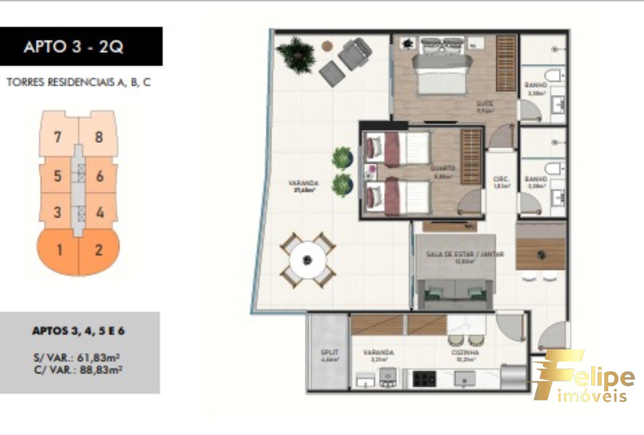 Apartamento à venda com 2 quartos, 88m² - Foto 19