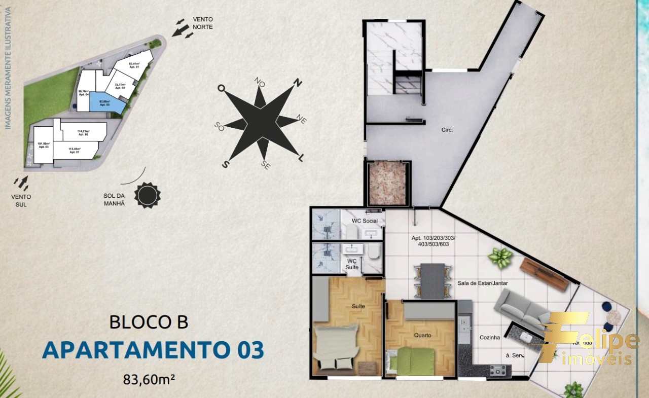 Apartamento à venda com 2 quartos, 79m² - Foto 6