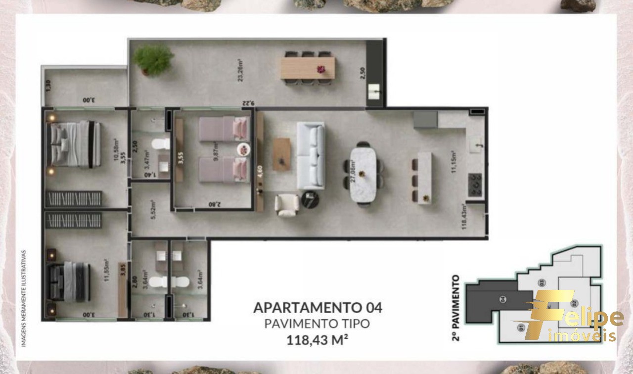 Apartamento à venda com 3 quartos, 118m² - Foto 9