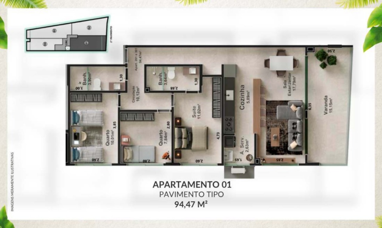 Apartamento à venda com 3 quartos, 94m² - Foto 5