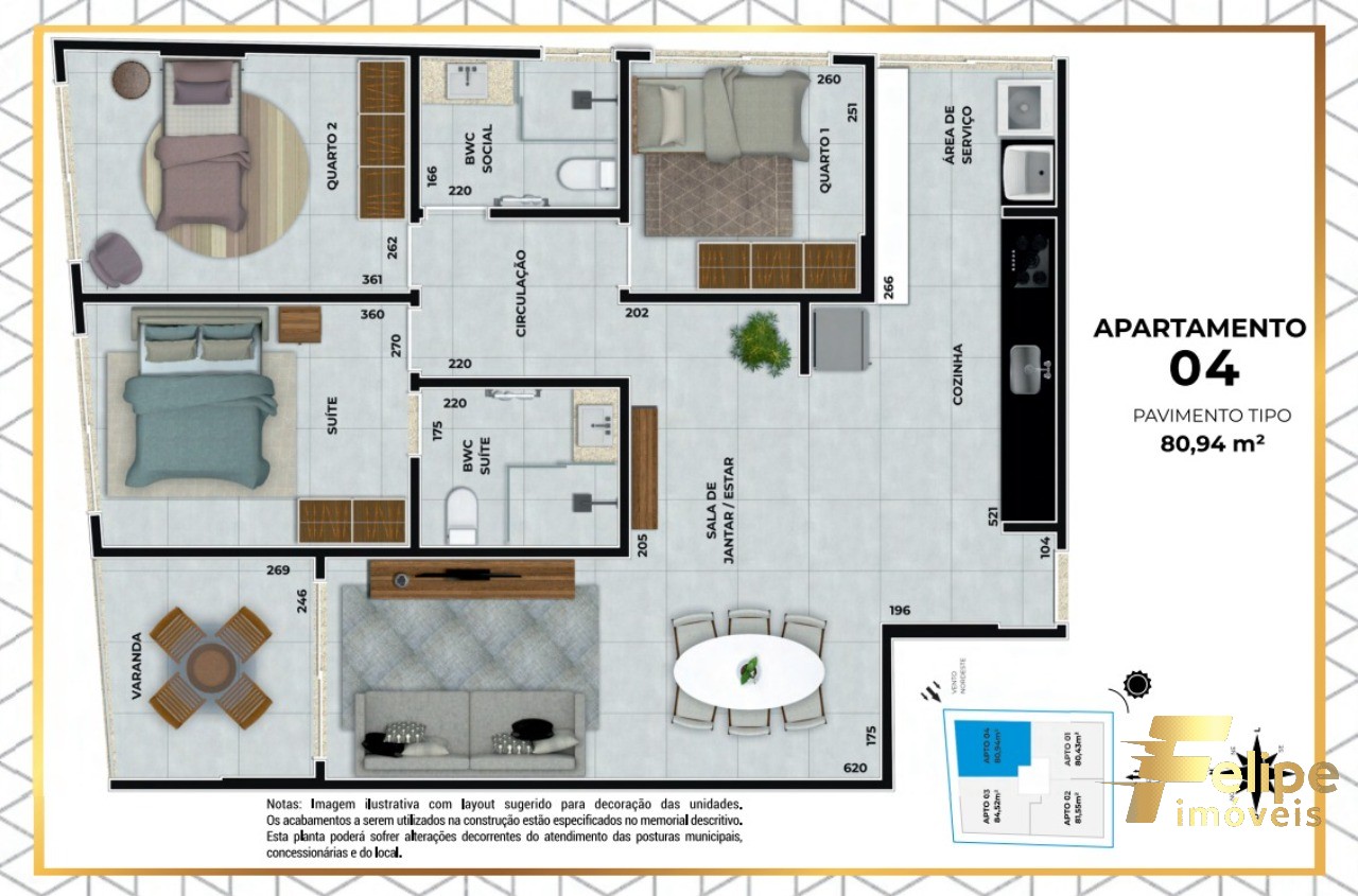 Apartamento à venda com 2 quartos, 80m² - Foto 7