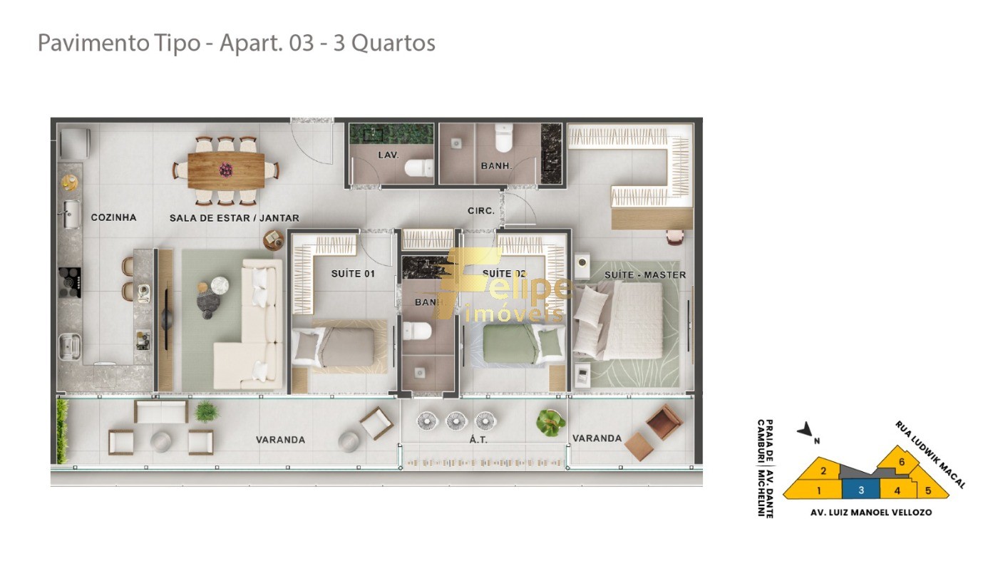 Apartamento à venda com 3 quartos, 101m² - Foto 7