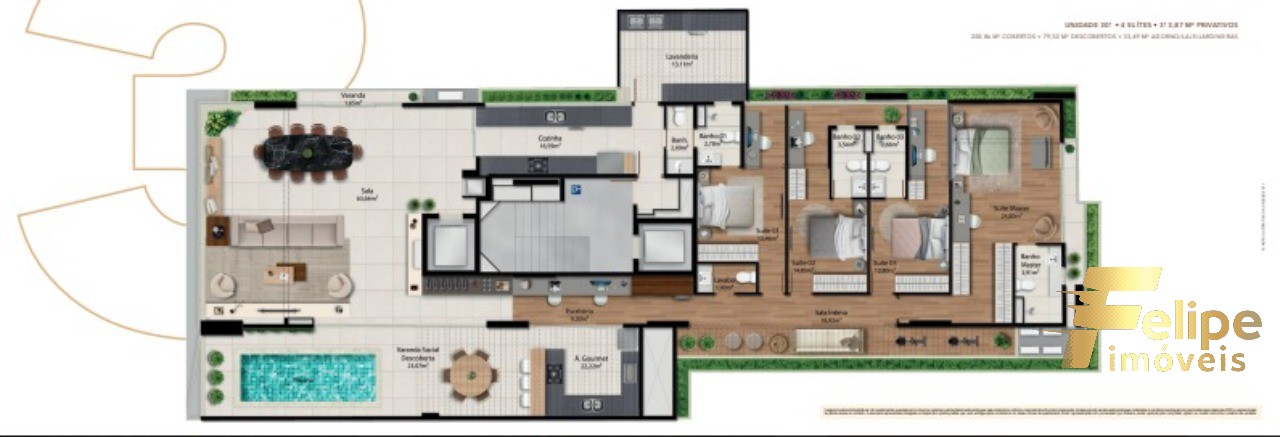 Apartamento à venda com 4 quartos, 210m² - Foto 6