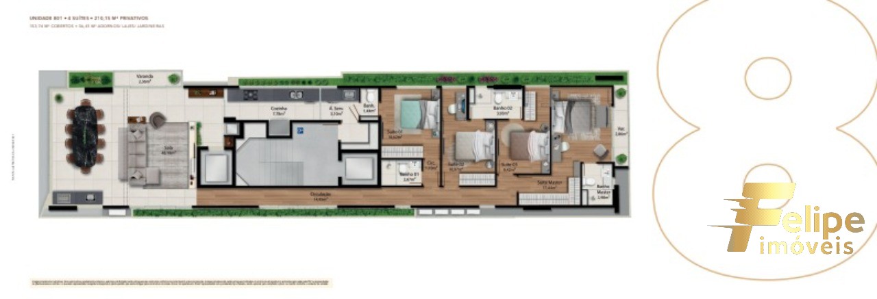 Apartamento à venda com 4 quartos, 210m² - Foto 10