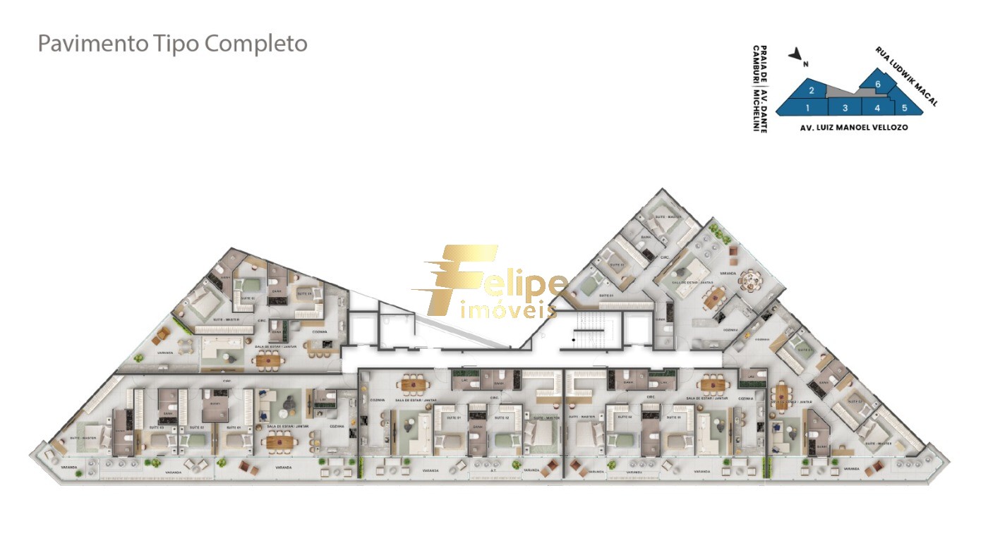 Apartamento à venda com 3 quartos, 142m² - Foto 2