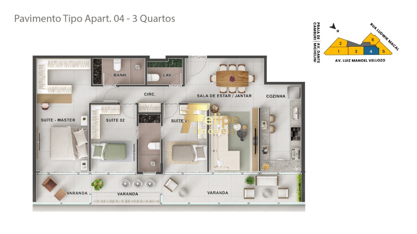 Apartamento à venda com 3 quartos, 142m² - Foto 4