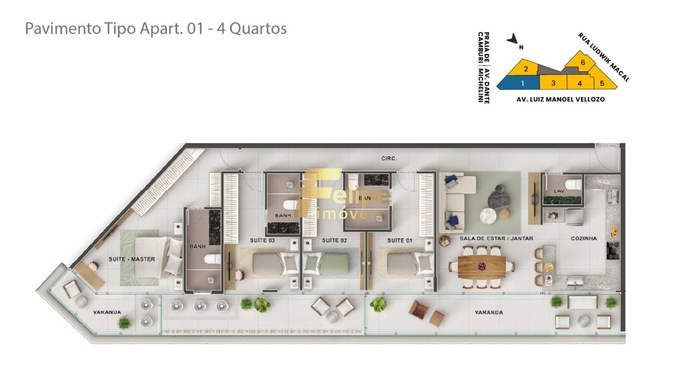 Apartamento à venda com 3 quartos, 142m² - Foto 5