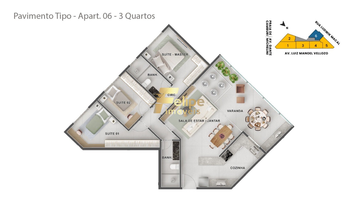 Apartamento à venda com 3 quartos, 142m² - Foto 6