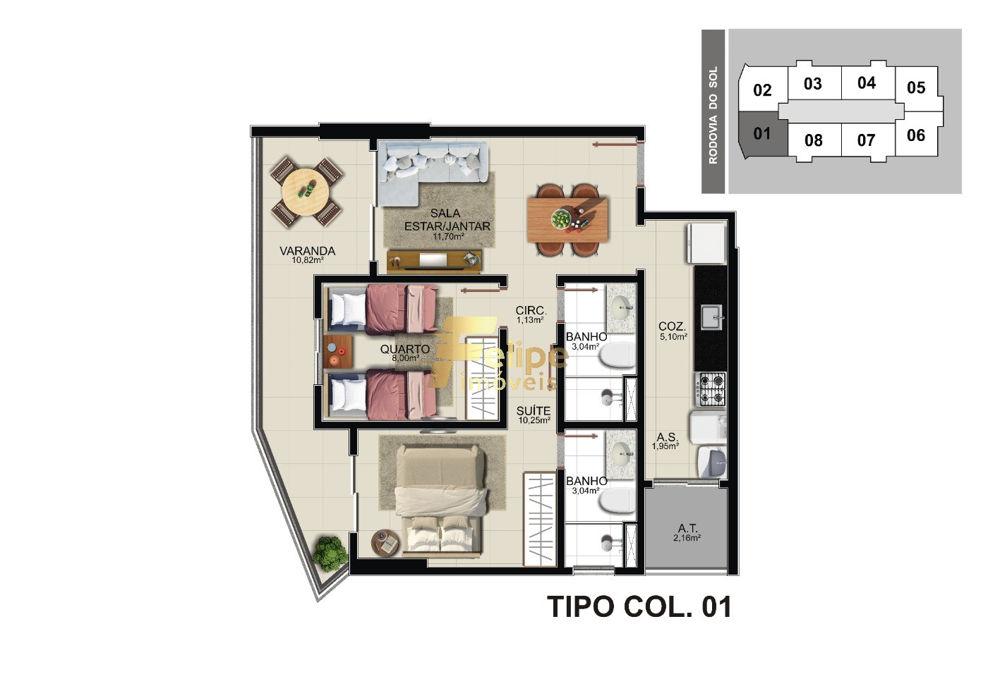 Apartamento à venda com 2 quartos, 59m² - Foto 10