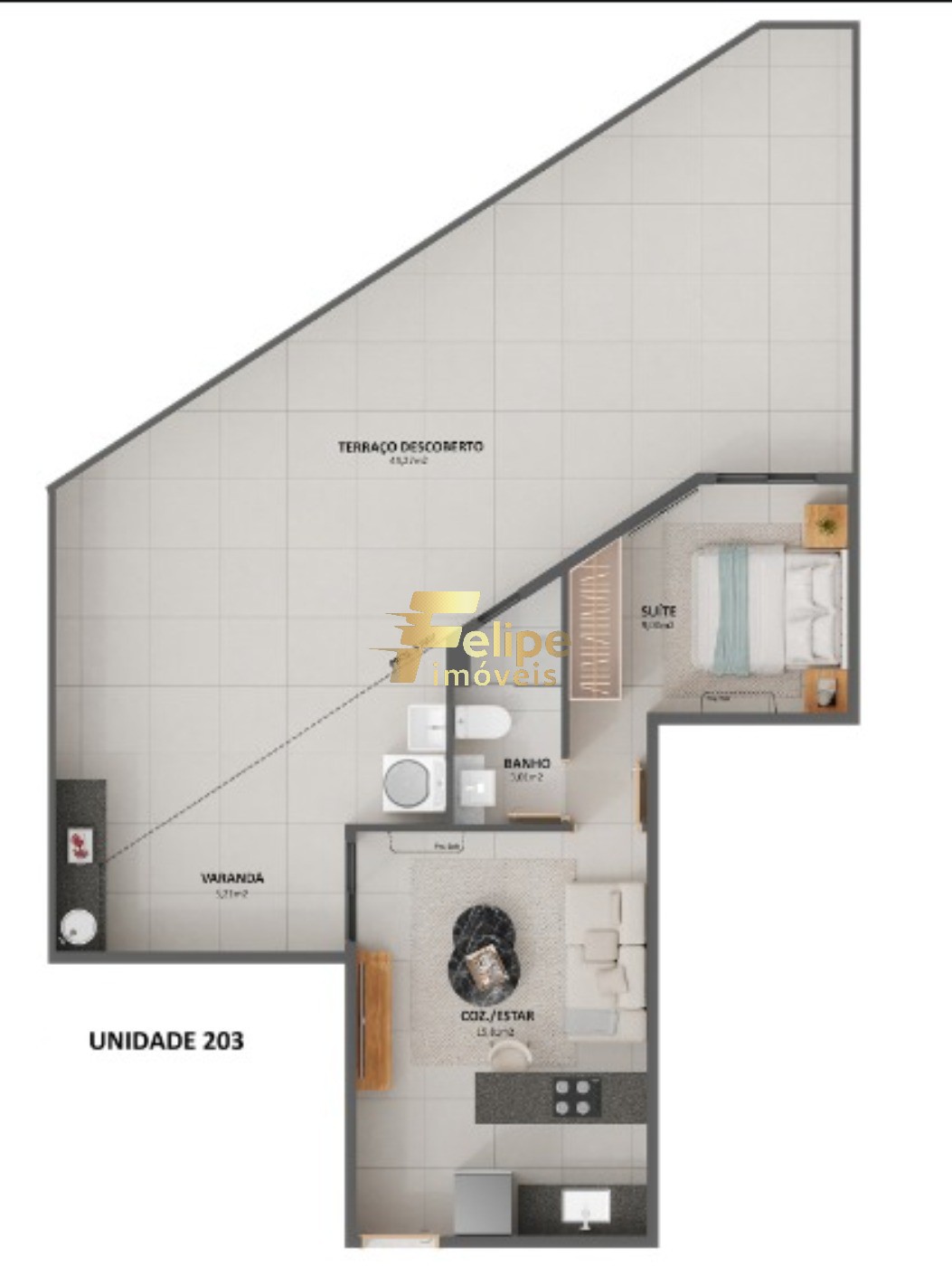 Apartamento à venda com 2 quartos, 57m² - Foto 3