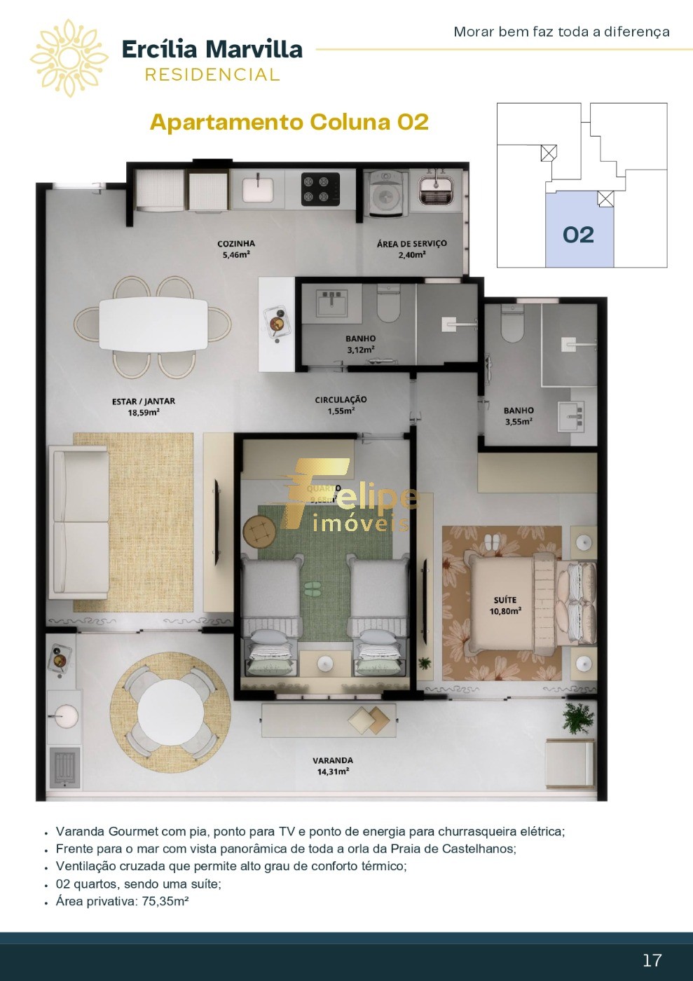 Apartamento à venda com 3 quartos, 88m² - Foto 14