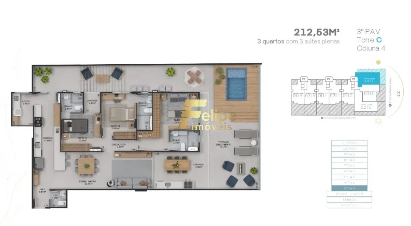 Apartamento à venda com 3 quartos, 100m² - Foto 14