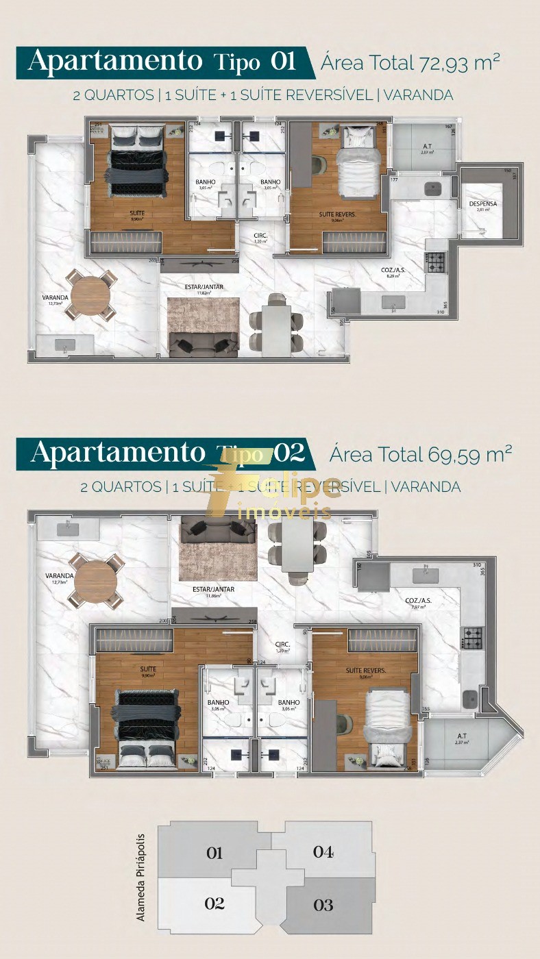 Apartamento à venda com 2 quartos, 66m² - Foto 7