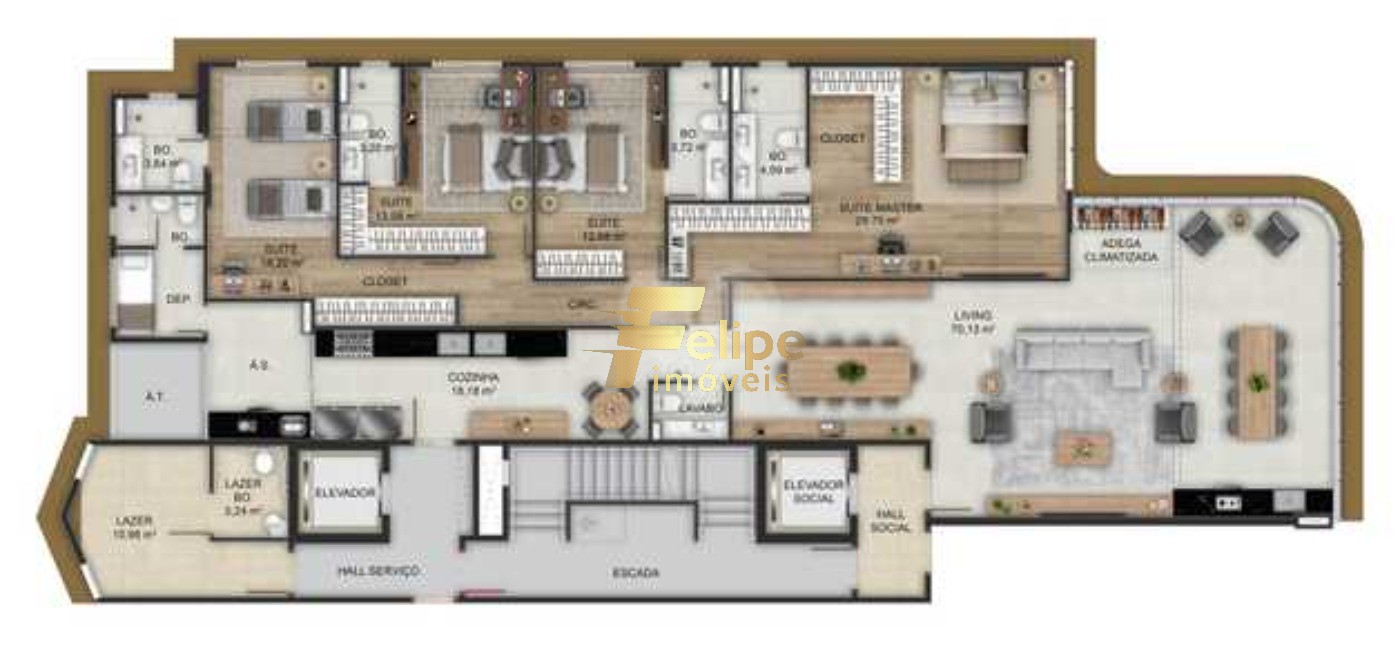 Apartamento à venda com 4 quartos, 223m² - Foto 15