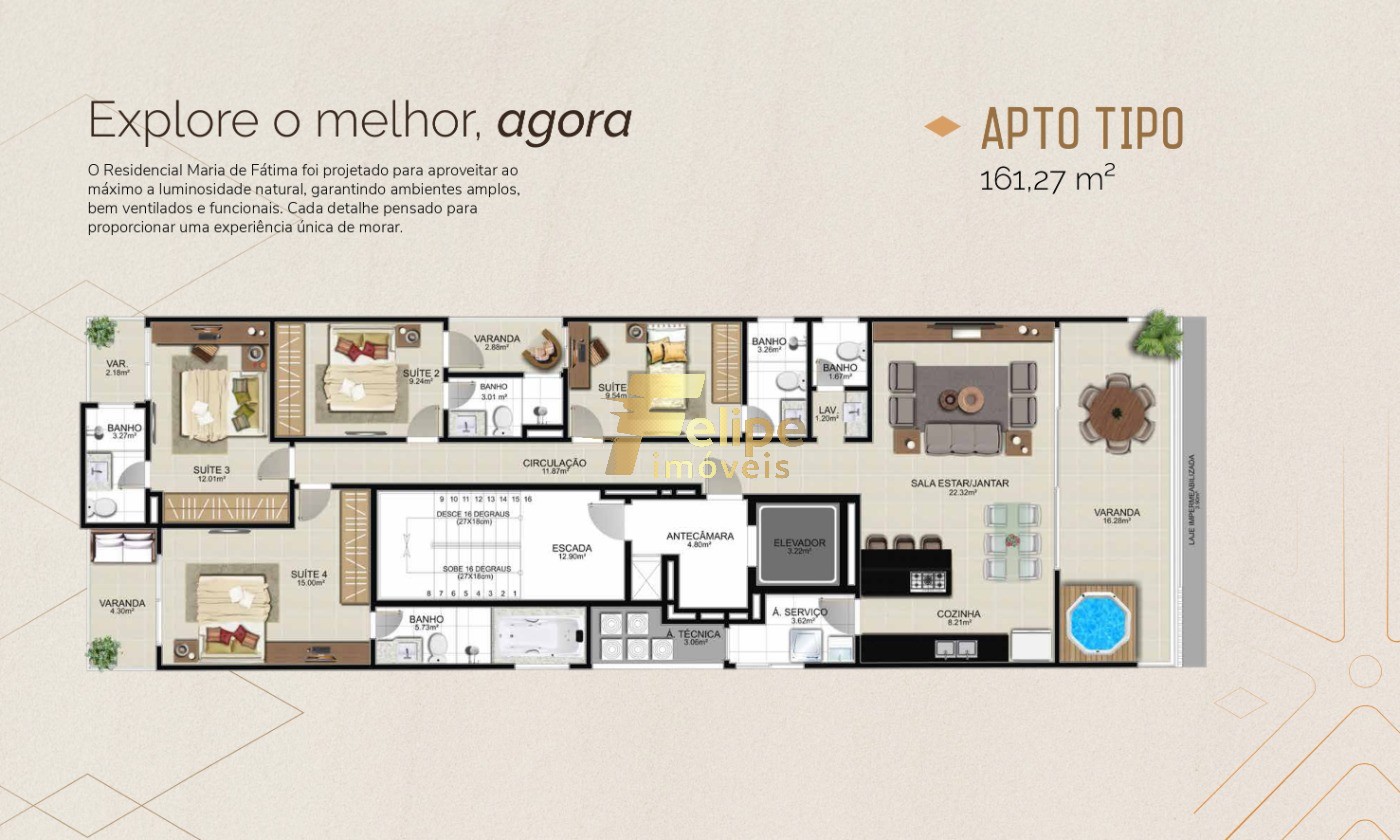 Apartamento à venda com 4 quartos, 165m² - Foto 13