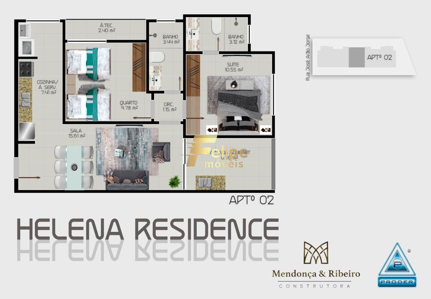Apartamento à venda com 2 quartos, 60m² - Foto 3