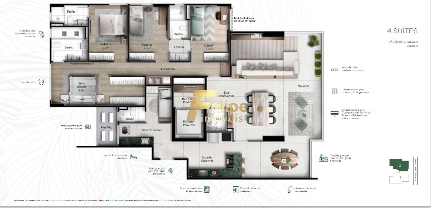 Apartamento, 4 quartos, 171 m² - Foto 12