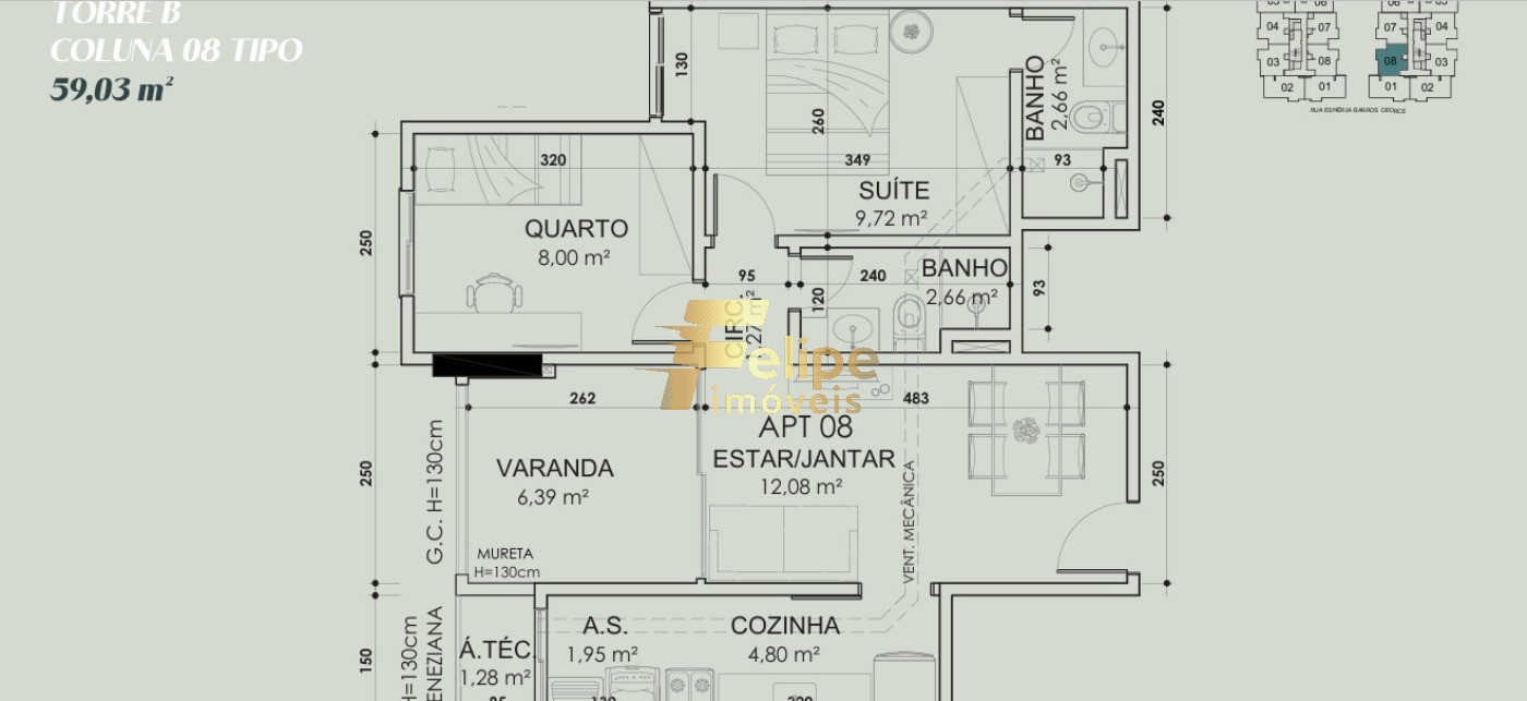 Apartamento, 2 quartos, 59 m² - Foto 19