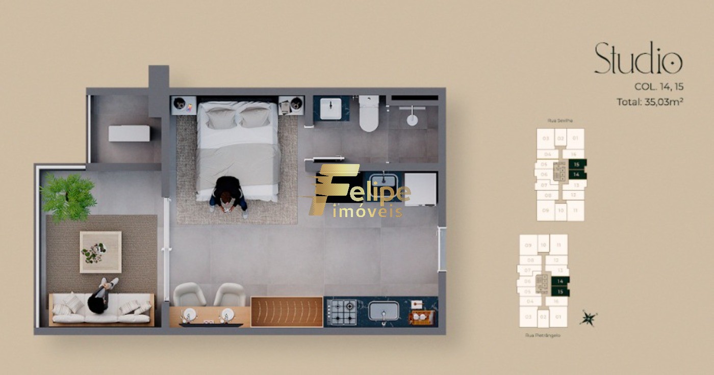 Apartamento, 1 quarto, 36 m² - Foto 2