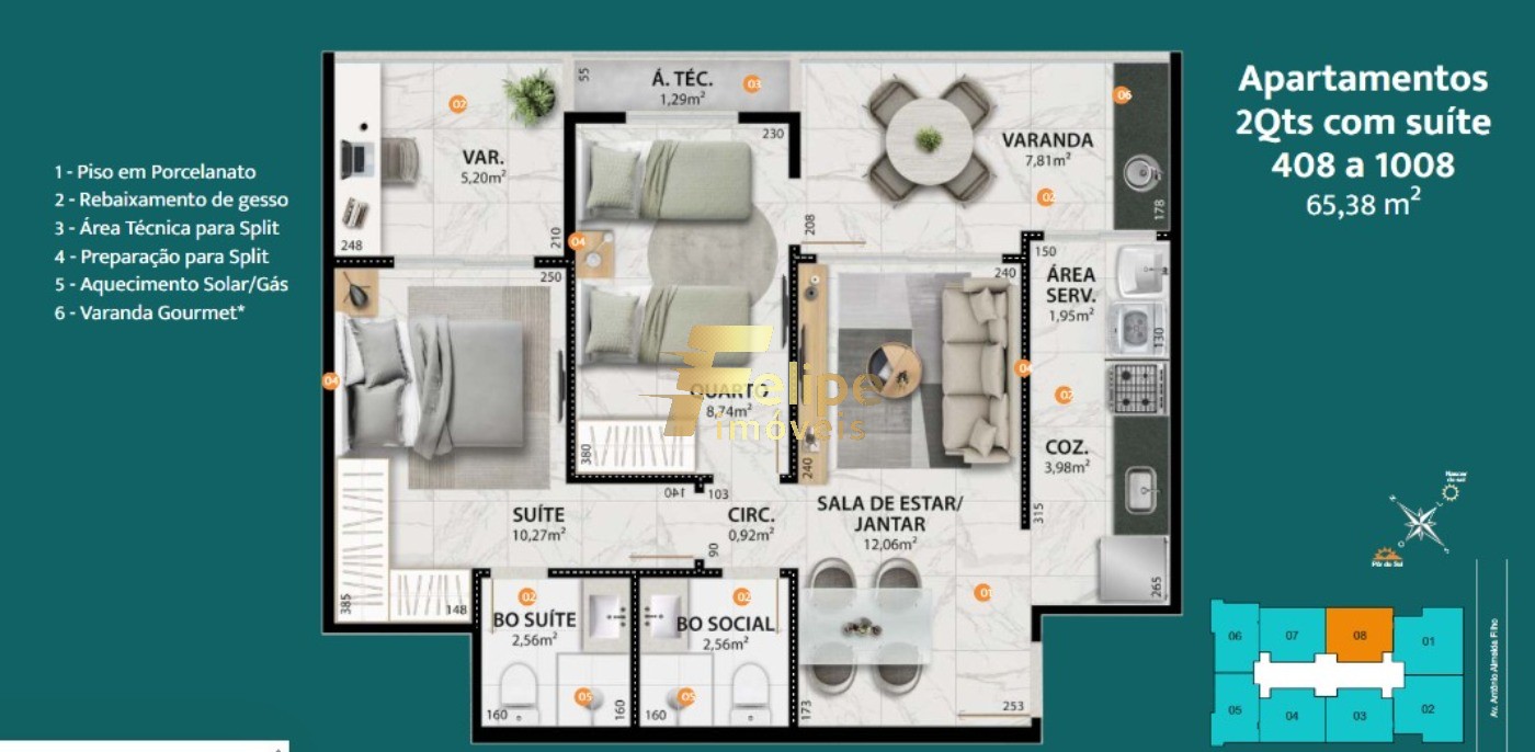 Apartamento, 2 quartos, 65 m² - Foto 2