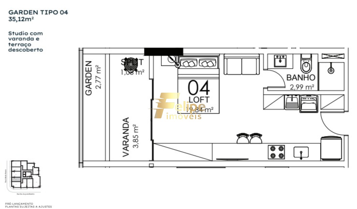 Apartamento, 1 quarto, 35 m² - Foto 12