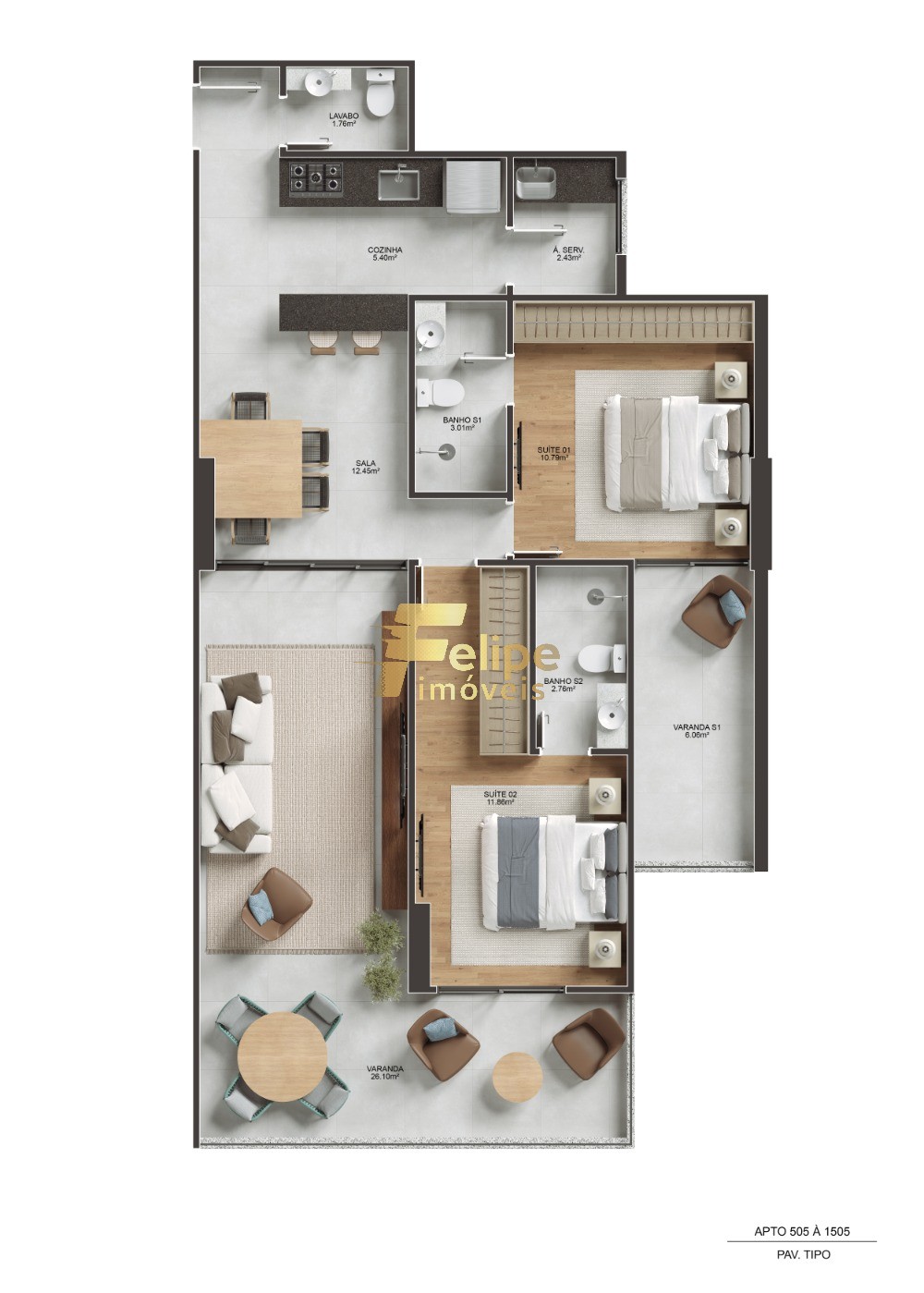 Apartamento, 3 quartos, 126 m² - Foto 11